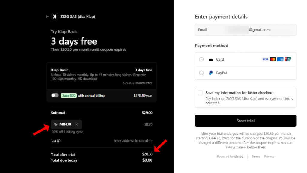 Klap AI Promo Code