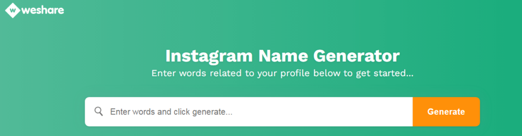 weshare instagram name generator