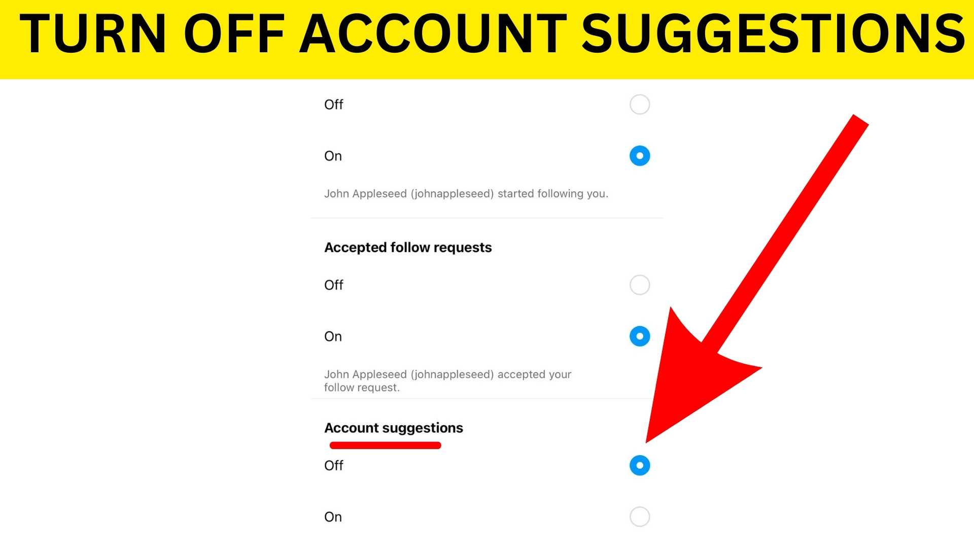 how to turn off account suggestions on Instagram guide